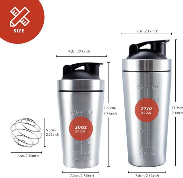 Stainless steel protein shaker