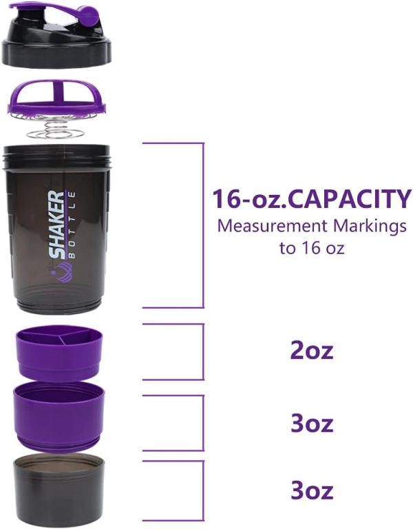 Reusable water bottle with blender ball for mixing supplements and smoothies