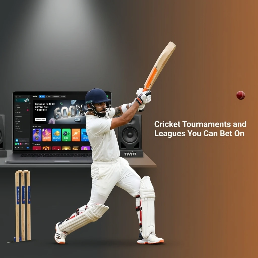 Cricket betting markets on 1win covering IPL, ICC T20 World Cup, ODI World Cup, The Ashes and more tournaments